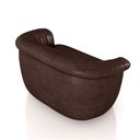 Ver imagem 6 de Sofá Namoradeira Decorativa Latvia 150cm Pés de Madeira Pu Marrom Manchado G45 - Gran Belo