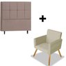 Poltrona + Cabeceira Queen 160Cm Platinum Decor Nude - 3