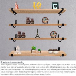 Kit Jogo 4 Prateleiras De Livros MDP Preto/jade 60cm X 15c - 2