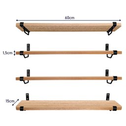 Kit Jogo 4 Prateleiras De Livros MDP Preto/jade 60cm X 15c - 5