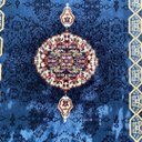Ver imagem 4 de Tapete Persa Royal Azul 100x150cm Fio Acetinado - Decoração para Quarto e Sala