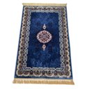 Ver imagem 1 de Tapete Persa Royal Azul 100x150cm Fio Acetinado - Decoração para Quarto e Sala