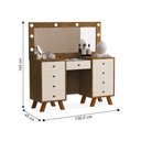Ver imagem 2 de Penteadeira Artemis 9 Gavetas com Espelho LED MDF Malbec Off White