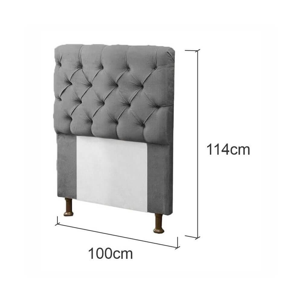 Kit Cabeceira + Calçadeira Baú Mirage Solteiro 100cm Suede - Ecotec Decor:Azul Turquesa - 4