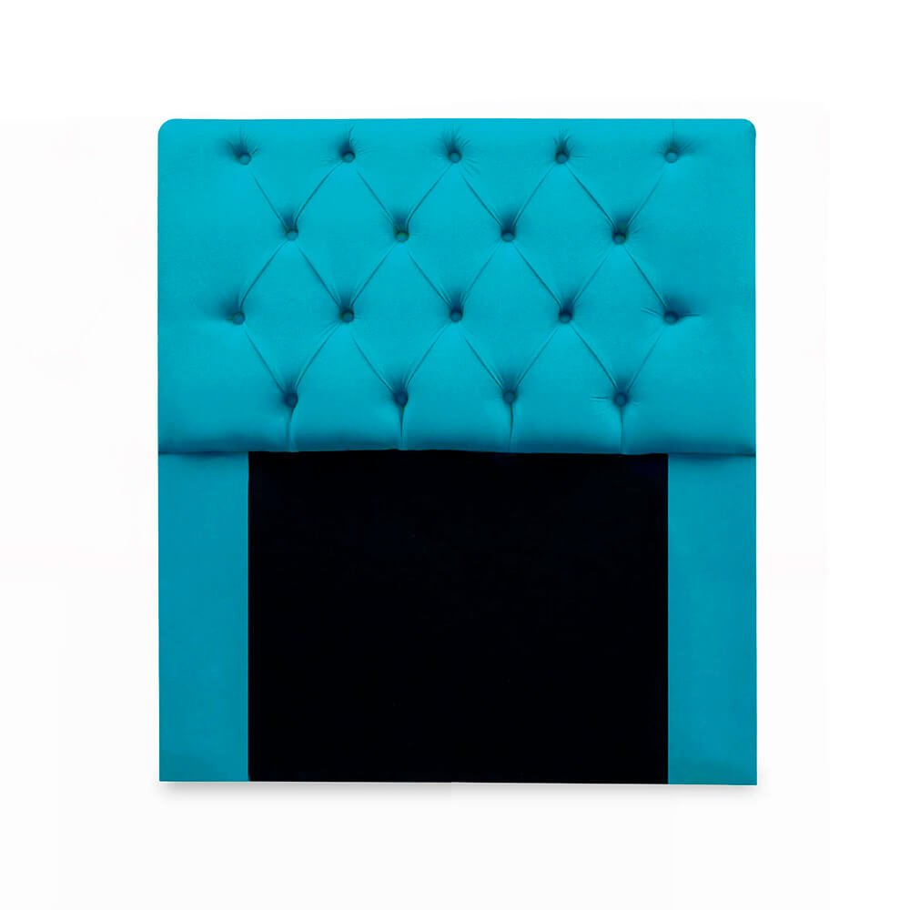 Kit Cabeceira + Calçadeira Baú Mirage Solteiro 100cm Suede - Ecotec Decor:Azul Turquesa - 2