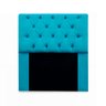 Kit Cabeceira + Calçadeira Baú Mirage Solteiro 100cm Suede - Ecotec Decor:Azul Turquesa - 2