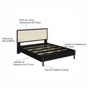 Ver imagem 5 de Cama Queen com Cabeceira Telada e Pé Madeira Maciça 172cm Oslo Preto/Nero
