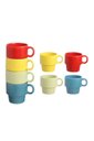 Ver imagem 1 de Xícara para Chá de Porcelana Colorida com Suporte - 200ml (4 Peças)