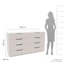 Ver imagem 3 de Cômoda Madri com 8 Gavetas 150x84cm Creme/Branco 250697