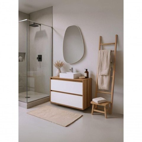 Gabinete para Banheiro Dubai 1 Porta 1 Gaveta MDF 80cm Amadeirado On Móveis
