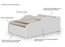 Ver imagem 4 de Mini Cama Infantil Caminha para Quarto de Criança Adesivada com Proteção Lateral Mdf