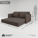 Ver imagem 3 de Sofá Cama 2 Lugares Retrátil Luven D28 4 Almofadas Soltas:Suede Marrom Escuro