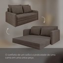 Ver imagem 5 de Sofá Cama 2 Lugares Retrátil Luven D28 4 Almofadas Soltas:Suede Marrom Escuro