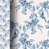 Papel de Parede Adesivo Floral Flores Pássaros Tom de Azul Provençal Vintage - SSFL-056 - ROLO - 2,5 - 4