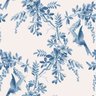 Papel de Parede Adesivo Floral Flores Pássaros Tom de Azul Provençal Vintage - SSFL-056 - ROLO - 2,5 - 1