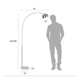 Luminária Chão Piso Arco Base Mármore 190cm LED Glee 801S-Pp - 7