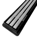Ver imagem 3 de Ralo Linear 5x70 Box Banheiro Inox Escovado Trilho Coletor Preto com Tela