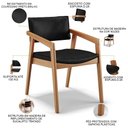 Ver mais imagens de Kit 03 Cadeiras para Sala de Jantar Estar Living Giorgia B04 Couríssimo Preto Brilho - Lyam Decor