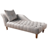 Divã Chesterfield Anna Recamier 160cm Via Encanto Bege Lado Esquerdo - 1