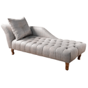 Ver imagem 1 de Divã Chesterfield Anna Recamier 160cm Via Encanto Bege Lado Esquerdo