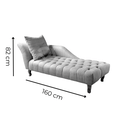 Ver imagem 3 de Divã Chesterfield Anna Recamier 160cm Via Encanto Bege Lado Esquerdo