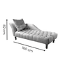 Divã Chesterfield Anna Recamier 160cm Via Encanto Bege Lado Esquerdo - 3