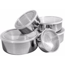 JOGO DE POTES INOX 5PÇS - 1