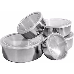 JOGO DE POTES INOX 5PÇS