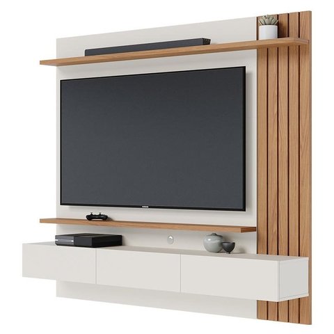 Home Suspenso Juriti 1.8 Ripado para Tv até 65” Off White Matte/freijó - Colibri