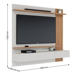 Home Suspenso Juriti 1.8 Ripado para Tv até 65” Off White Matte/freijó - Colibri - 5