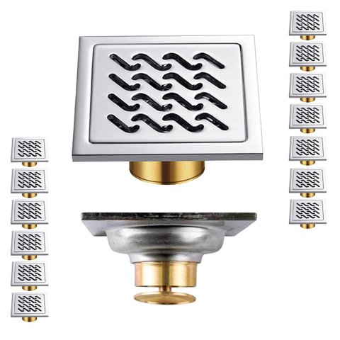Ralo Inox 10x10 Lavabo Kit 13 Uni Higienico Banheiro Varanda Anti Odor Anti Inseto Casa Quintal Box