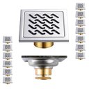 Ver imagem 1 de Ralo Inox 10x10 Lavabo Kit 13 Uni Higienico Banheiro Varanda Anti Odor Anti Inseto Casa Quintal Box