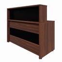 Ver imagem 6 de Balcão Atendimento 120 Cm Recepção Alto Escritório F5 Office Cor:louro Preto com Preto
