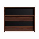 Ver imagem 4 de Balcão Atendimento 120 Cm Recepção Alto Escritório F5 Office Cor:louro Preto com Preto