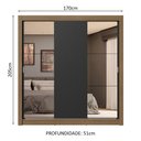 Ver imagem 7 de Guarda-roupa Casal 3 Portas de Correr com Espelhos 4 Gavetas Rustic/preto Sublime Plus Madesa Rustic