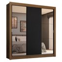 Ver mais imagens de Guarda-roupa Casal 3 Portas de Correr com Espelhos 4 Gavetas Rustic/preto Sublime Plus Madesa Rustic