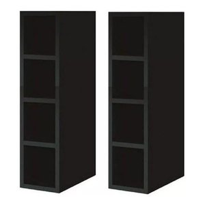 Kit 2 Un Nicho Garrafeiro Adega Porta Garrafas Preto Fosco