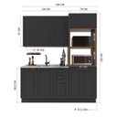 Ver imagem 3 de Cozinha Modulada 3 Peças 1 Torre Quente 1 Balcão sem Tampo 1 Aéreo 100% MDF com Rodapé Bari