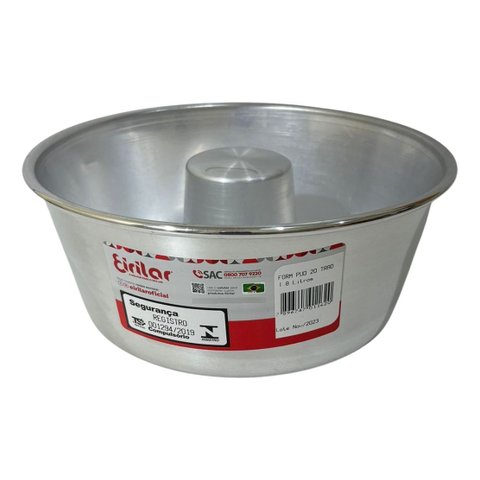 Forma de Alumínio para Bolo Pudim 20 Cm Furo Redonda Eirilar