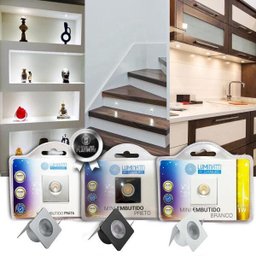 Mini Luminárias Embutidas Led 1W Iluminação Armarios Etc - 4