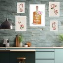 Ver imagem 1 de Kit Composição 5 Quadros Cozinha Vintage - Flores:moldura Branca