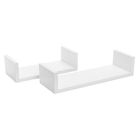 Prateleira Livros 50 x 15 cm Kit 2 Peças em MDF Branco Eví Decor