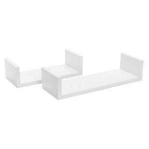 Prateleira Livros 50 x 15 cm Kit 2 Peças em MDF Branco Eví Decor