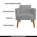 Ver imagem 4 de Poltrona Decorativa Isabella Pés Palito Madeira Suede Grafite - Gran Belo
