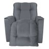 Poltrona do Papai Reclinável Confortável Manual Comfort Veludo Cinza - Montanaris Decor - 3