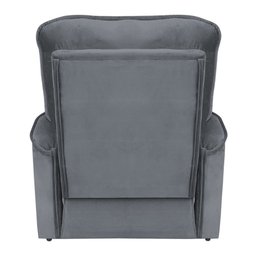 Poltrona do Papai Reclinável Confortável Manual Comfort Veludo Cinza - Montanaris Decor - 4