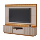 Ver imagem 1 de Home Atena para Tv até 85" Ripado com 2 Portas e 1 Gaveta:off/cinamomo