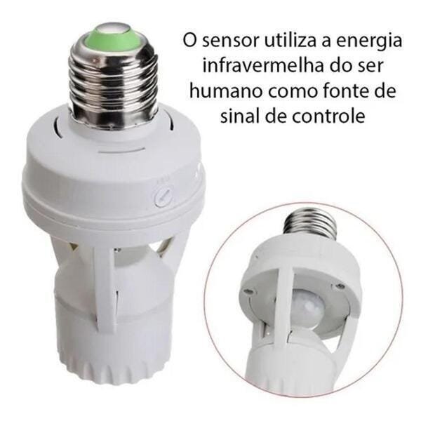 Sensor Luz Infravermelho de Movimento Adaptável Soquete E27 - 2