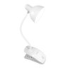 Luminária De Mesa Articulada Com Grampo Recarregável Branco - 2
