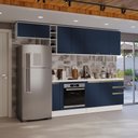 Ver imagem 7 de Armário de Cozinha Completa 3 Gavetas 100% Mdf 300cm Branco/azul Profundo Celeste Kappesberg